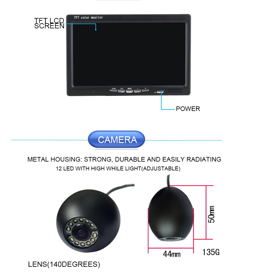 20 m Kabel, 7 Zoll, 1000 TVL H – Fishing Camera Bewertung und Preis